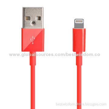 Data Cables for iPhone, with 1m Colorful USB 2.0, Glossy Assembly Plug, MFI